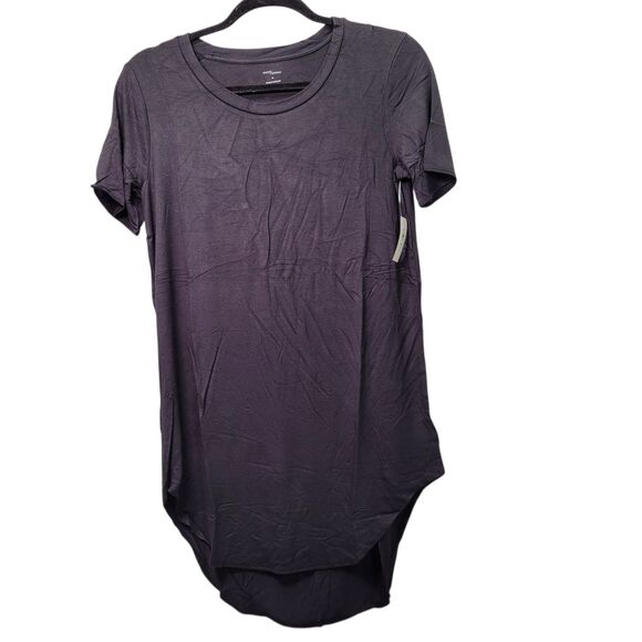 Daily Ritual Women's  Short-Sleeve Hi Lo Crewneck Tunic Black Size Medium - Picture 1 of 9